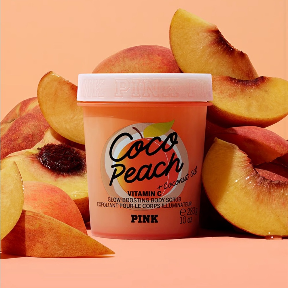 PINK Victoria's Secret Coco Peach Glow Boosting Body Scrub